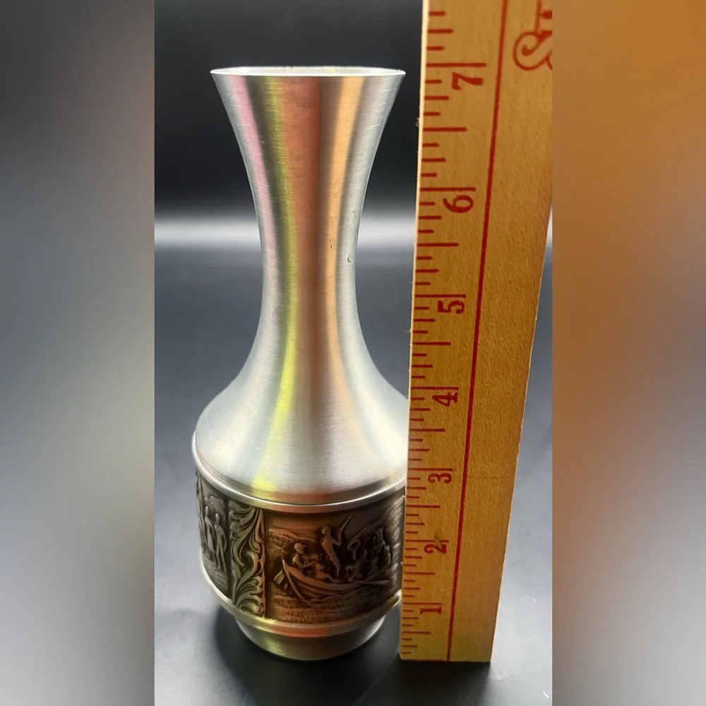 Norsk- Pewter, four sided vase-7 inches‎ tall, Made in Norway